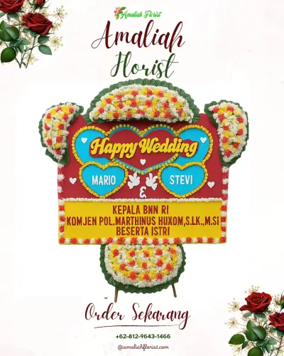Karangan Papan Bunga Pernikahan di Padangsari